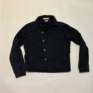 Vintage American Apparel Black Denim Jacket Trucker Y2K USA Made Size S